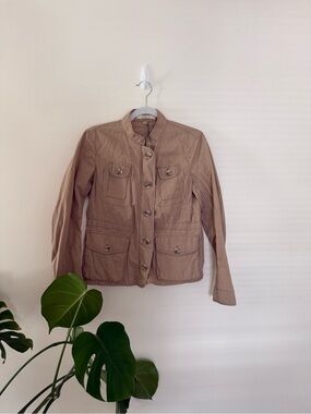 LOFT Tan Utility Button-Front Jacket